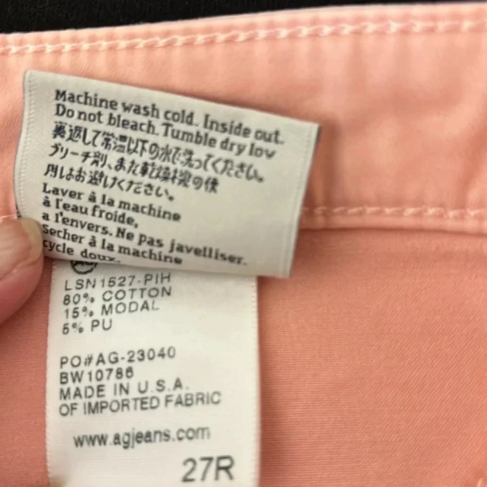 Adriano Goldschmied Zip Up Jegging Jean Ankle Women Size 27 Pink Denim Stretch‎